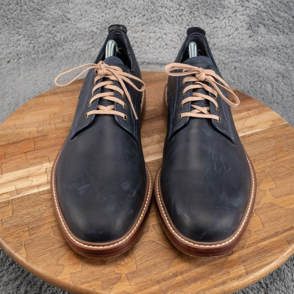 Cole Haan Tyler Grand Oxford Mens Navy Blue Leather Toe Dress Shoe Size 9.5 M